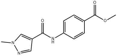 methyl 4-{[(1-methyl-1H-pyrazol-4-yl)carbonyl]amino}benzoate Struktur