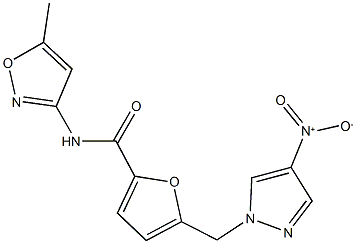 5-({4-nitro-1H-pyrazol-1-yl}methyl)-N-(5-methyl-3-isoxazolyl)-2-furamide Struktur