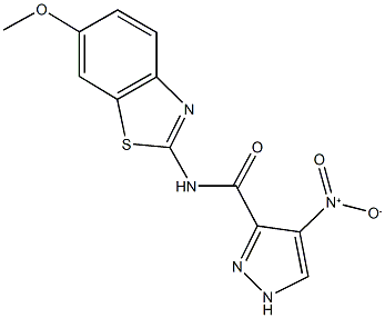 4-nitro-N-(6-methoxy-1,3-benzothiazol-2-yl)-1H-pyrazole-3-carboxamide Struktur