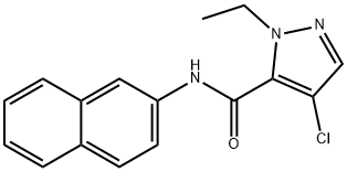 4-chloro-1-ethyl-N-(2-naphthyl)-1H-pyrazole-5-carboxamide Struktur