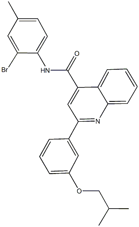 N-(2-bromo-4-methylphenyl)-2-(3-isobutoxyphenyl)-4-quinolinecarboxamide Struktur