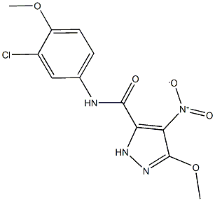 N-(3-chloro-4-methoxyphenyl)-4-nitro-3-methoxy-1H-pyrazole-5-carboxamide Struktur