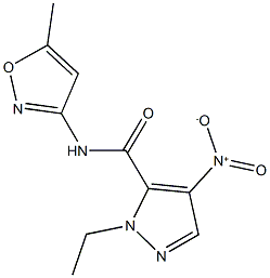 1-ethyl-4-nitro-N-(5-methyl-3-isoxazolyl)-1H-pyrazole-5-carboxamide Struktur