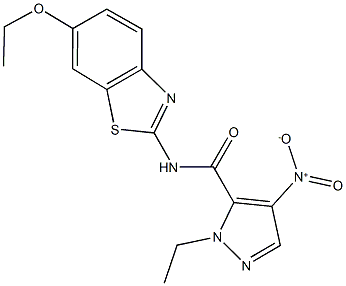 N-(6-ethoxy-1,3-benzothiazol-2-yl)-1-ethyl-4-nitro-1H-pyrazole-5-carboxamide Struktur