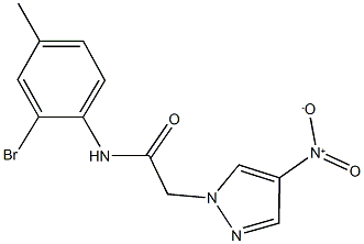 N-(2-bromo-4-methylphenyl)-2-{4-nitro-1H-pyrazol-1-yl}acetamide Struktur