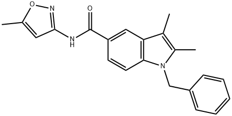 1-benzyl-2,3-dimethyl-N-(5-methyl-3-isoxazolyl)-1H-indole-5-carboxamide Struktur