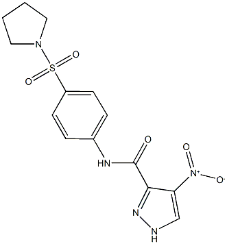 4-nitro-N-[4-(1-pyrrolidinylsulfonyl)phenyl]-1H-pyrazole-3-carboxamide Struktur