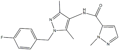 N-[1-(4-fluorobenzyl)-3,5-dimethyl-1H-pyrazol-4-yl]-1-methyl-1H-pyrazole-5-carboxamide Struktur