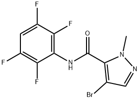 4-bromo-1-methyl-N-(2,3,5,6-tetrafluorophenyl)-1H-pyrazole-5-carboxamide Struktur