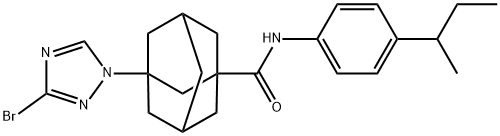 3-(3-bromo-1H-1,2,4-triazol-1-yl)-N-(4-sec-butylphenyl)-1-adamantanecarboxamide Struktur