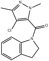 1-[(4-chloro-1,3-dimethyl-1H-pyrazol-5-yl)carbonyl]indoline Struktur