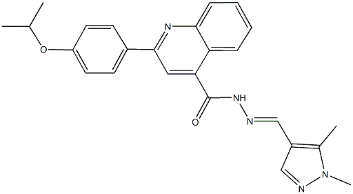 N'-[(1,5-dimethyl-1H-pyrazol-4-yl)methylene]-2-(4-isopropoxyphenyl)-4-quinolinecarbohydrazide Struktur