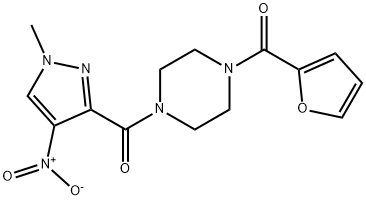 1-(2-furoyl)-4-({4-nitro-1-methyl-1H-pyrazol-3-yl}carbonyl)piperazine Struktur