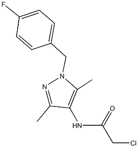 2-chloro-N-[1-(4-fluorobenzyl)-3,5-dimethyl-1H-pyrazol-4-yl]acetamide Struktur