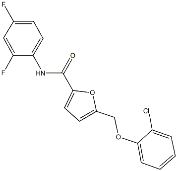 5-[(2-chlorophenoxy)methyl]-N-(2,4-difluorophenyl)-2-furamide Struktur