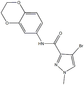 4-bromo-N-(2,3-dihydro-1,4-benzodioxin-6-yl)-1-methyl-1H-pyrazole-3-carboxamide Struktur