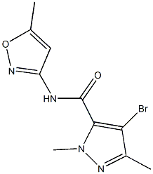 4-bromo-1,3-dimethyl-N-(5-methyl-3-isoxazolyl)-1H-pyrazole-5-carboxamide Struktur