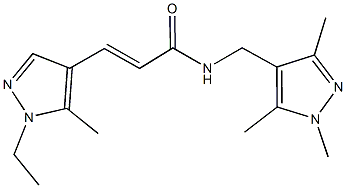 3-(1-ethyl-5-methyl-1H-pyrazol-4-yl)-N-[(1,3,5-trimethyl-1H-pyrazol-4-yl)methyl]acrylamide Struktur