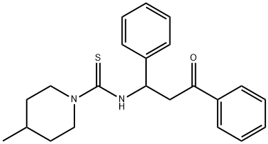 4-methyl-N-(3-oxo-1,3-diphenylpropyl)-1-piperidinecarbothioamide Struktur