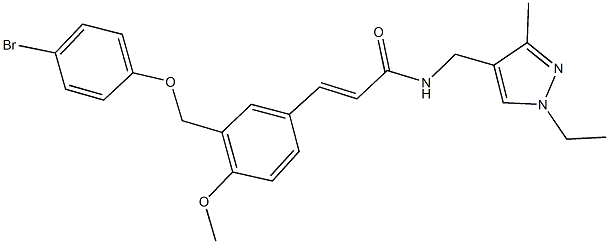 3-{3-[(4-bromophenoxy)methyl]-4-methoxyphenyl}-N-[(1-ethyl-3-methyl-1H-pyrazol-4-yl)methyl]acrylamide Struktur