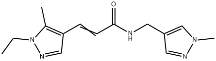 3-(1-ethyl-5-methyl-1H-pyrazol-4-yl)-N-[(1-methyl-1H-pyrazol-4-yl)methyl]acrylamide Struktur