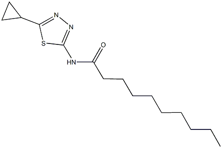 N-(5-cyclopropyl-1,3,4-thiadiazol-2-yl)decanamide Struktur