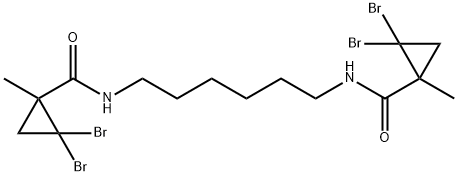 2,2-dibromo-N-(6-{[(2,2-dibromo-1-methylcyclopropyl)carbonyl]amino}hexyl)-1-methylcyclopropanecarboxamide Struktur