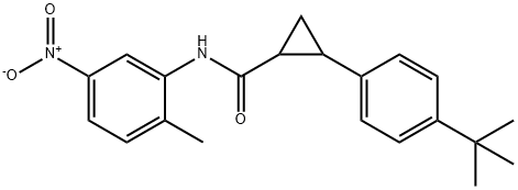 2-(4-tert-butylphenyl)-N-{5-nitro-2-methylphenyl}cyclopropanecarboxamide Struktur