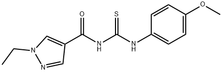 N-[(1-ethyl-1H-pyrazol-4-yl)carbonyl]-N'-(4-methoxyphenyl)thiourea Struktur