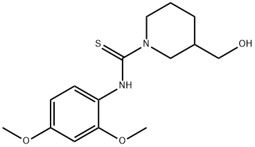 N-(2,4-dimethoxyphenyl)-3-(hydroxymethyl)-1-piperidinecarbothioamide Struktur