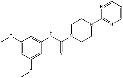 N-(3,5-dimethoxyphenyl)-4-(2-pyrimidinyl)-1-piperazinecarbothioamide Struktur