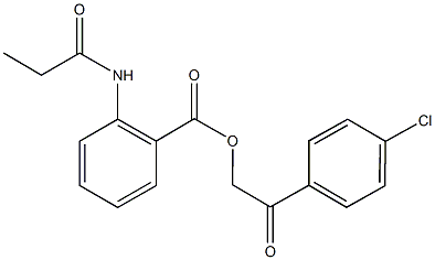 2-(4-chlorophenyl)-2-oxoethyl 2-(propionylamino)benzoate Struktur