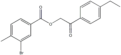 2-(4-ethylphenyl)-2-oxoethyl 3-bromo-4-methylbenzoate Struktur