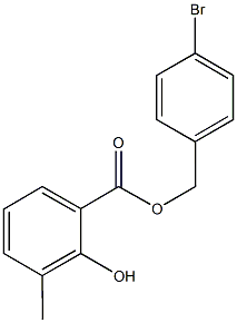 4-bromobenzyl 2-hydroxy-3-methylbenzoate Struktur