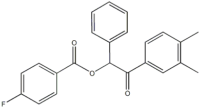 2-(3,4-dimethylphenyl)-2-oxo-1-phenylethyl 4-fluorobenzoate Struktur