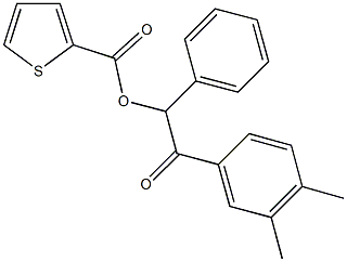 2-(3,4-dimethylphenyl)-2-oxo-1-phenylethyl 2-thiophenecarboxylate Struktur