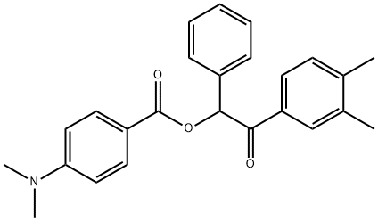 2-(3,4-dimethylphenyl)-2-oxo-1-phenylethyl 4-(dimethylamino)benzoate Struktur