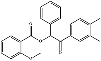 2-(3,4-dimethylphenyl)-2-oxo-1-phenylethyl 2-methoxybenzoate Struktur