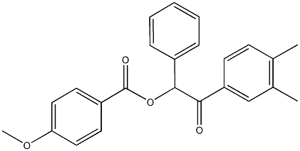 2-(3,4-dimethylphenyl)-2-oxo-1-phenylethyl 4-methoxybenzoate Struktur