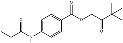 3,3-dimethyl-2-oxobutyl 4-(propionylamino)benzoate Struktur