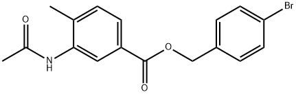 4-bromobenzyl 3-(acetylamino)-4-methylbenzoate Struktur