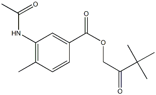 3,3-dimethyl-2-oxobutyl 3-(acetylamino)-4-methylbenzoate Struktur