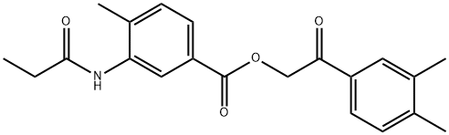 2-(3,4-dimethylphenyl)-2-oxoethyl 4-methyl-3-(propionylamino)benzoate Struktur