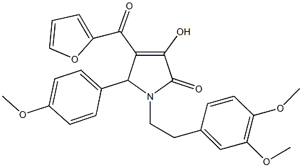 1-[2-(3,4-dimethoxyphenyl)ethyl]-4-(2-furoyl)-3-hydroxy-5-(4-methoxyphenyl)-1,5-dihydro-2H-pyrrol-2-one Struktur