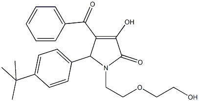 4-benzoyl-5-(4-tert-butylphenyl)-3-hydroxy-1-[2-(2-hydroxyethoxy)ethyl]-1,5-dihydro-2H-pyrrol-2-one Struktur