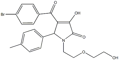 4-(4-bromobenzoyl)-3-hydroxy-1-[2-(2-hydroxyethoxy)ethyl]-5-(4-methylphenyl)-1,5-dihydro-2H-pyrrol-2-one Struktur