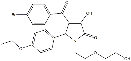 4-(4-bromobenzoyl)-5-(4-ethoxyphenyl)-3-hydroxy-1-[2-(2-hydroxyethoxy)ethyl]-1,5-dihydro-2H-pyrrol-2-one Struktur