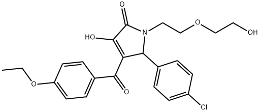 5-(4-chlorophenyl)-4-(4-ethoxybenzoyl)-3-hydroxy-1-[2-(2-hydroxyethoxy)ethyl]-1,5-dihydro-2H-pyrrol-2-one Struktur