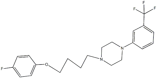 1-[4-(4-fluorophenoxy)butyl]-4-[3-(trifluoromethyl)phenyl]piperazine Struktur