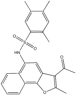 N-(3-acetyl-2-methylnaphtho[1,2-b]furan-5-yl)-2,4,5-trimethylbenzenesulfonamide Struktur